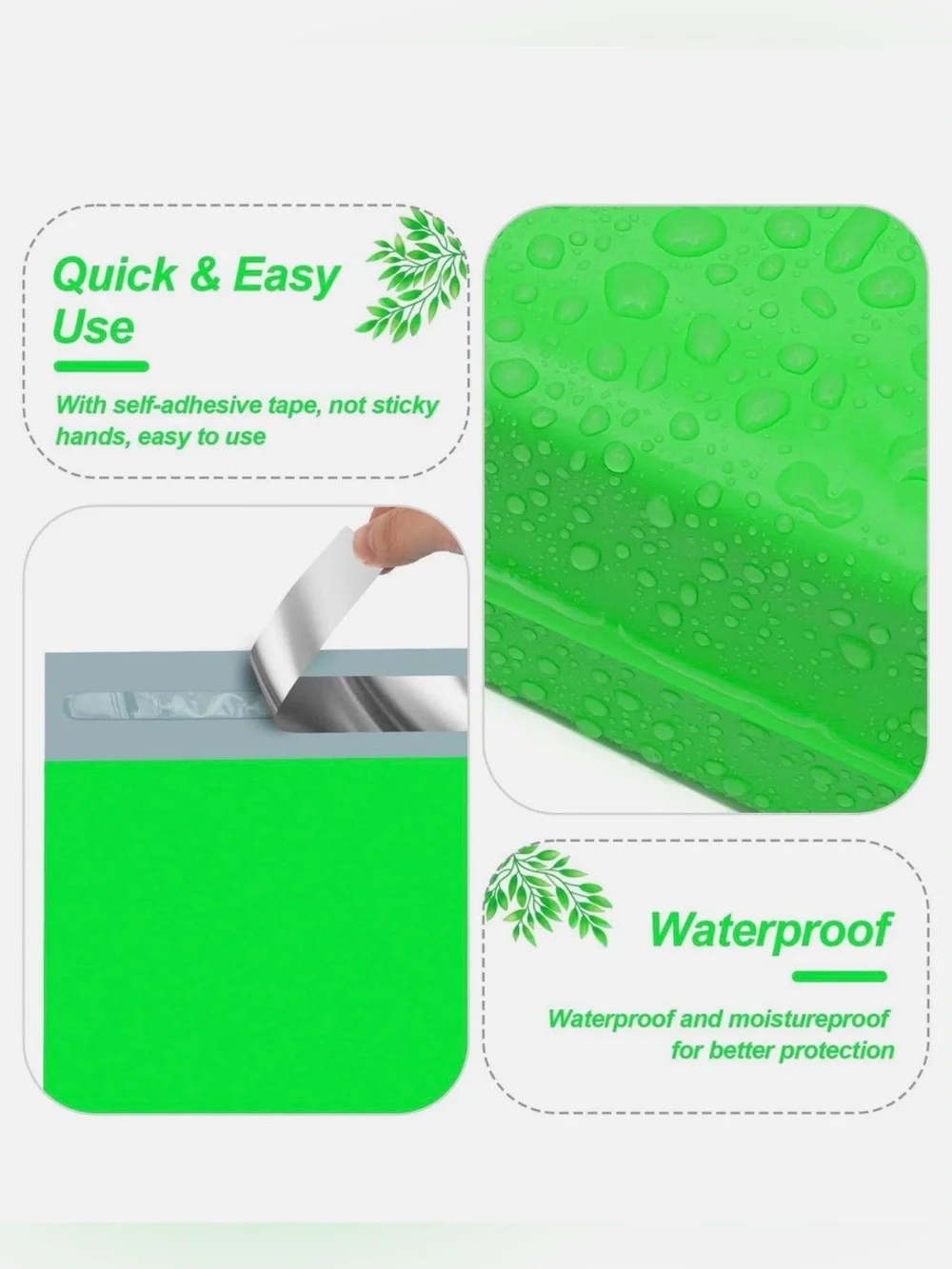 JinRuiKJ 'Thank You For Your Order' Poly Mailer Vibrant Green Bags 10x13